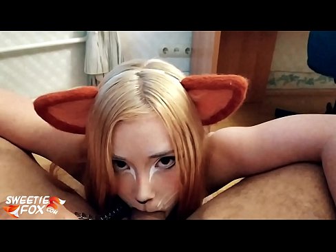 ❤️ Kitsune gbe dick ati pẹlu ni ẹnu rẹ ❌ Fidio furo ❤